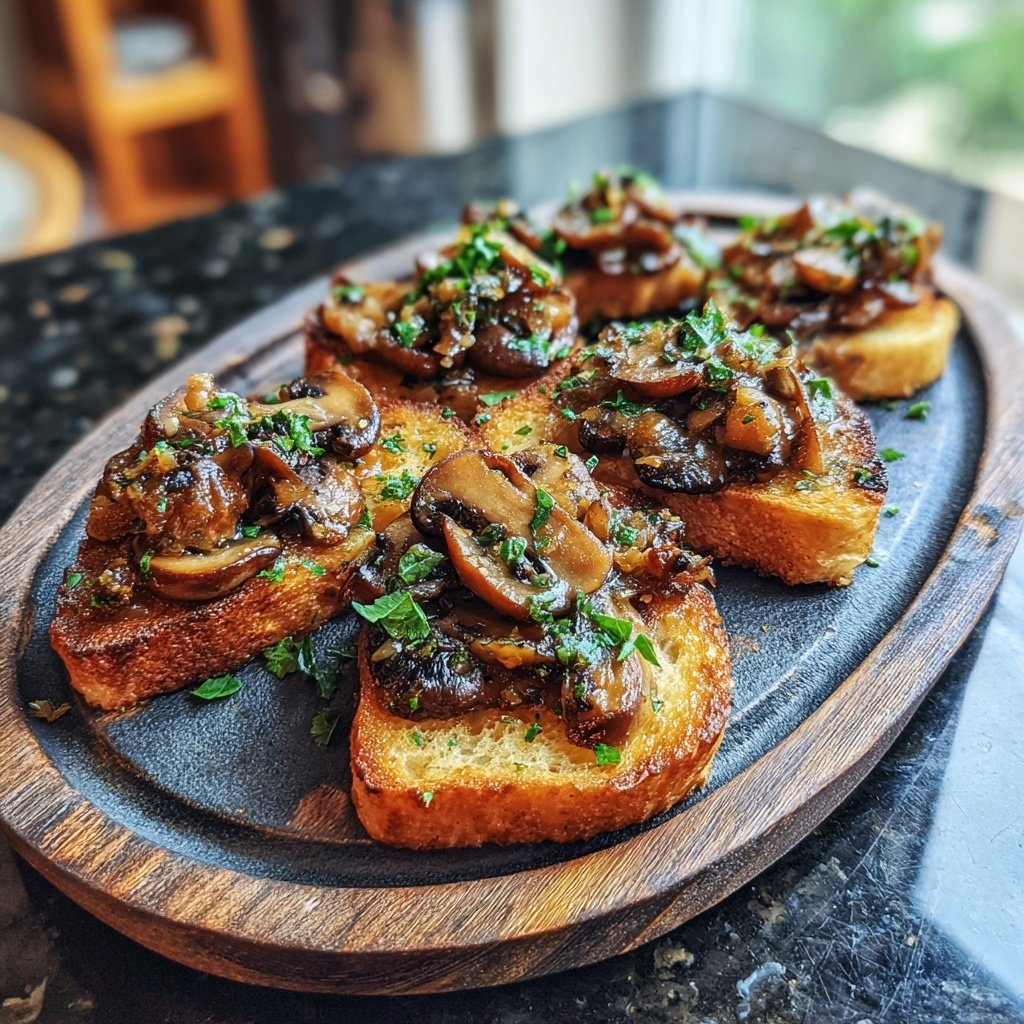 Sautéed Garlic Mushrooms on Toast