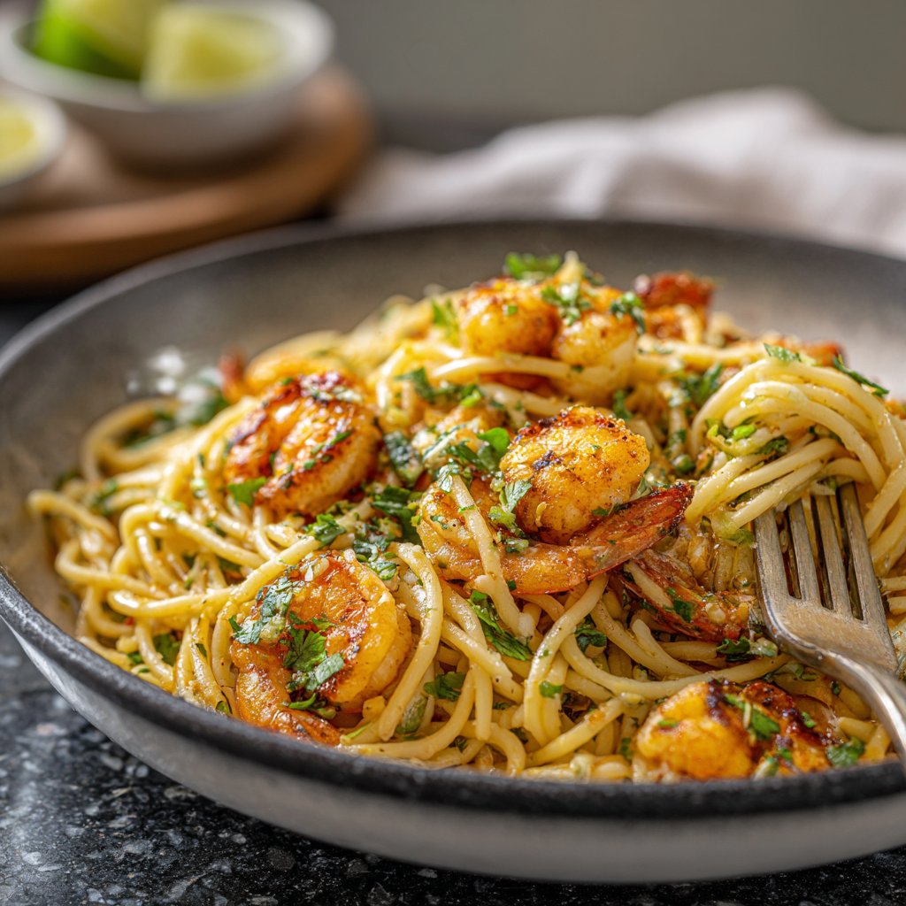 Cilantro Lime Shrimp Pasta