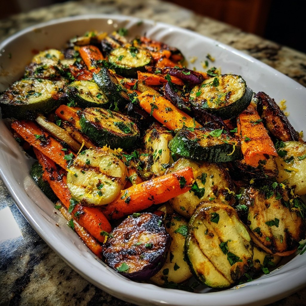 Healthy Lemon Herb Grilled Veggies