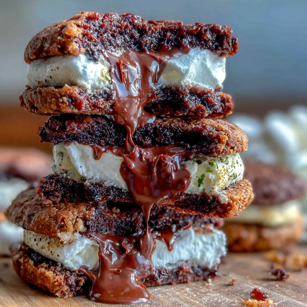 Marshmallow Brownie Cookie Sandwiches