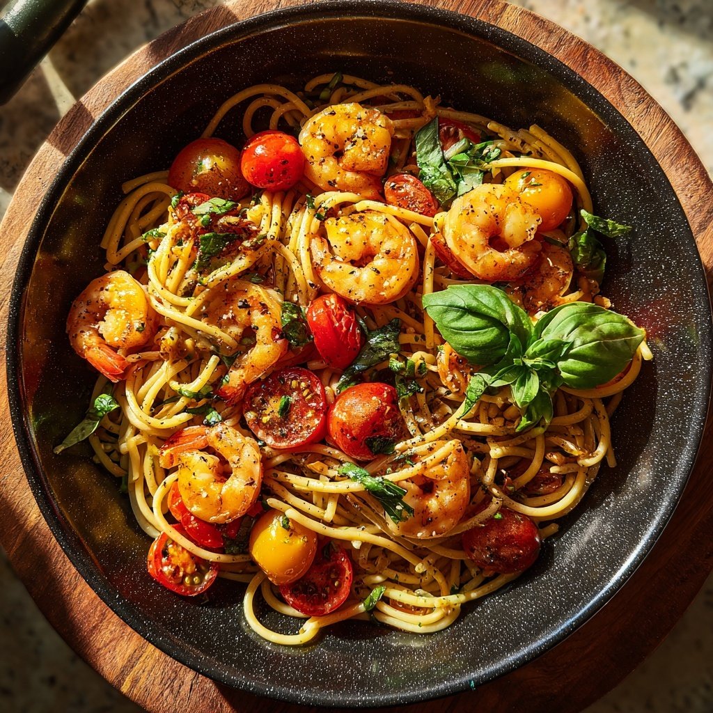 Shrimp Caprese Pasta Medley